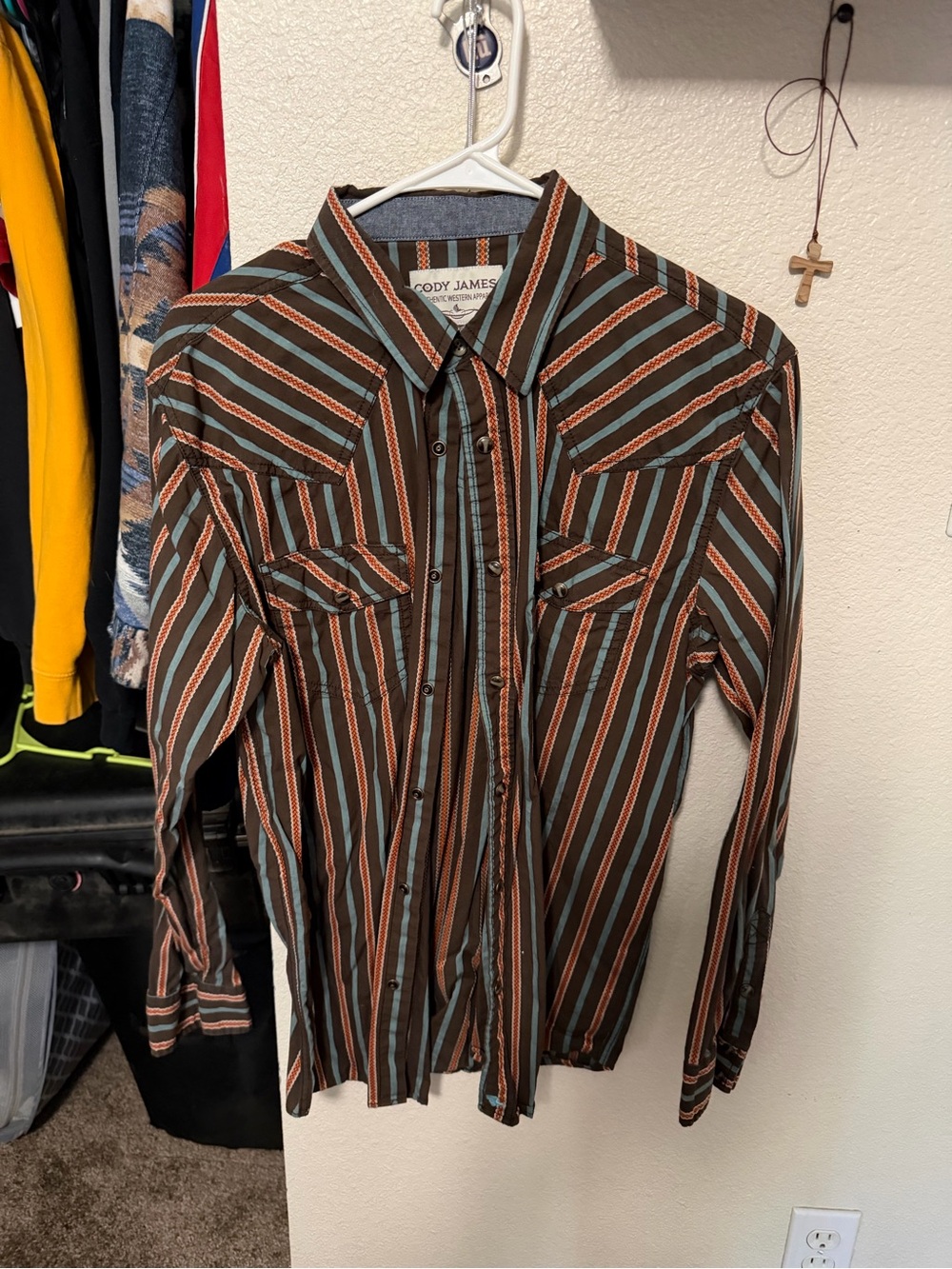 Cody James Brown Striped Casual Button-Down Shirt